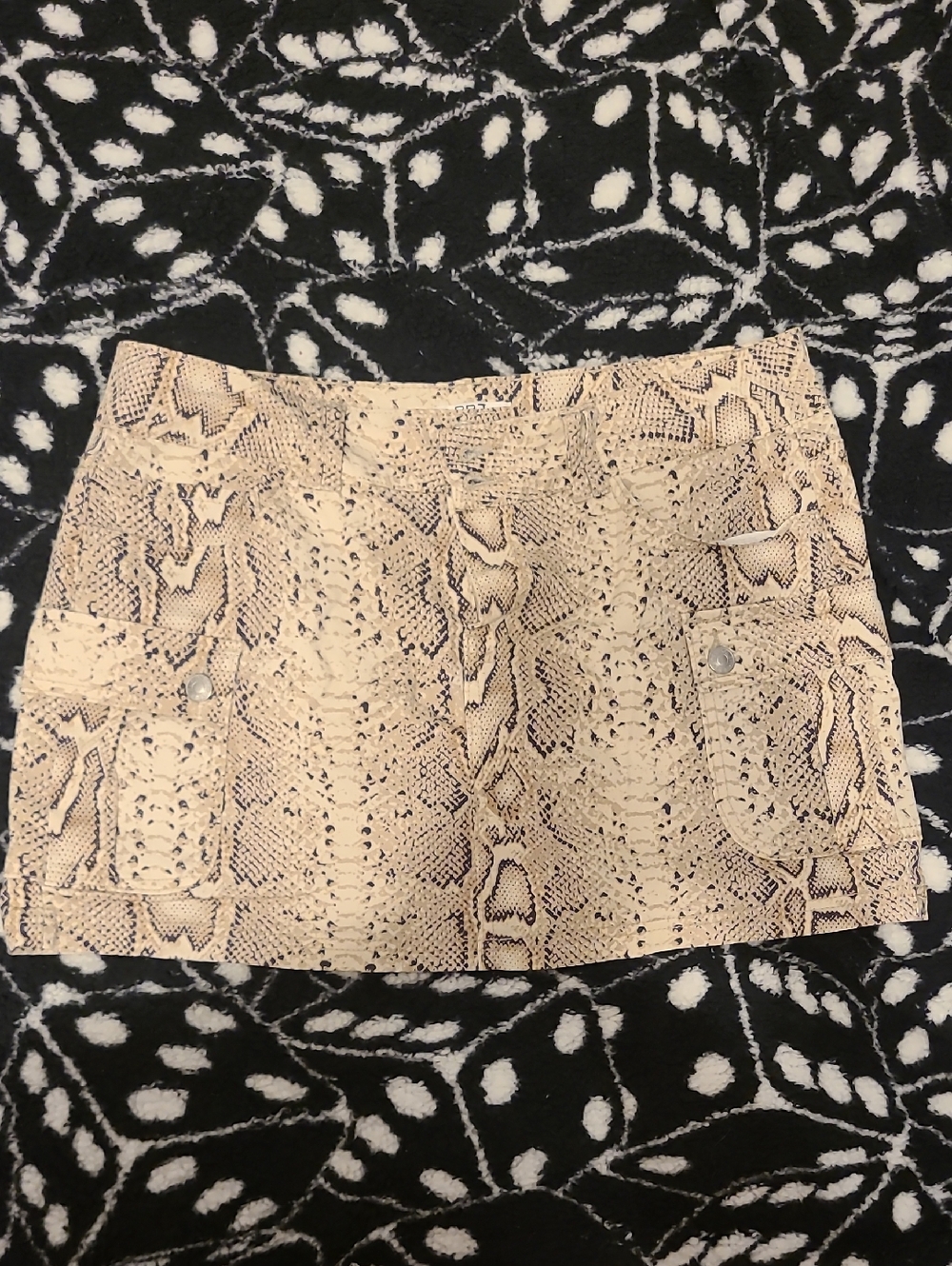 Beige Reptile Skin Skirt